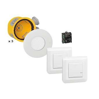 Kit 3 spots dimmable Modul'up complet + micromodule + 2 cdes Mosaic sans fil|Legrand-LEG088553