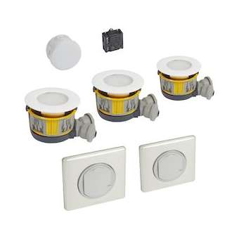 Kit 3 spots dimmable Modul'up + micromodule + 2 cdes Céliane sans fil - titane|Legrand-LEG088552