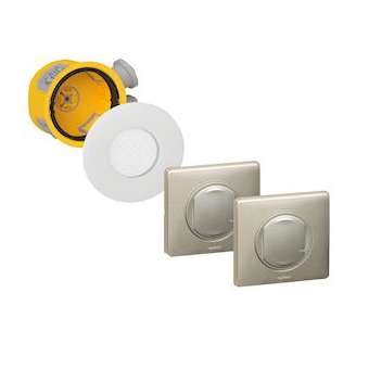 Kit avec 1 DCL radio complet + 2 commandes Céliane sans fil - titane|Legrand-LEG088562