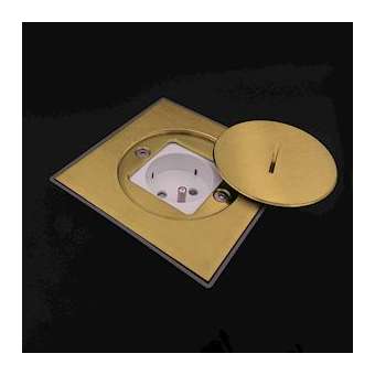 Prise de sol etanche 1 prise 16A-250V - couvercle securise laiton|Xeta premium-XETBFC112-1