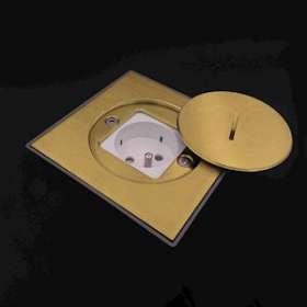 Prise de sol etanche 1 prise 16A-250V - couvercle securise laiton|Xeta premium-XETBFC112-1