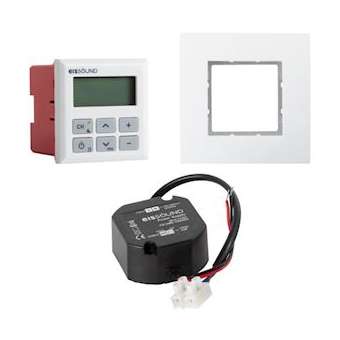 Unite de controle encastrable FM avec affichage digital + alimentation - blanc|Xeta premium-XET32803