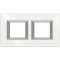 Plaque rectangulaire Axolute Aluminium monochrome 2+2 modules horizontal - Blanc