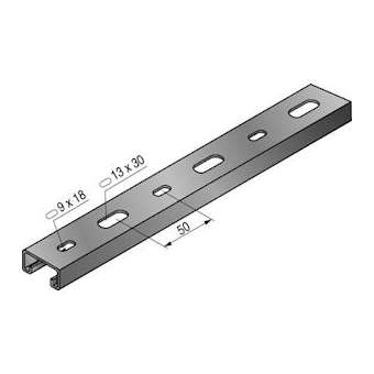 Rail STRUT 41x21x1.80, perforé, longueur 3m, SZ|Niedax France-NDX652005
