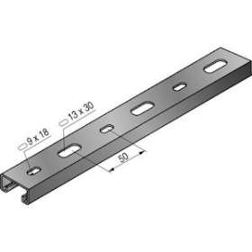 Rail STRUT 41x21x1.80, perforé, longueur 3m, SZ|Niedax France-NDX652005