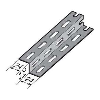Profilé perforé Z A570, 24x24x24x1.75, 3m, SZ|Niedax France-NDX016002