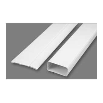 Conduit rectangulaire PVC rigide 55 x 220 mm, équivalent D 125 mm, long 3 m|S&P France ( Unelvent )-UNE832118