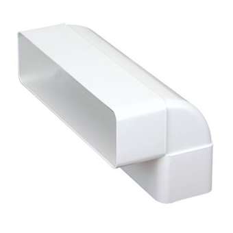 Ch 55 x 220 - coude horizontal 90DEG rectangulaire plastique rigide section 55x2|Atlantic clim ventil-ELG460010