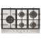 Table inox gaz 75 cm - 5 foyers gaz dont 1 Dual excentré - 12 kW - Manettes