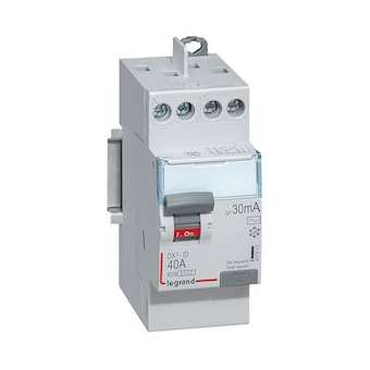 Interrupteur différentiel DX³-ID haut/haut vis - 2P 230V~ 40A typeAC 30mA -2 mod|Legrand-LEG411611