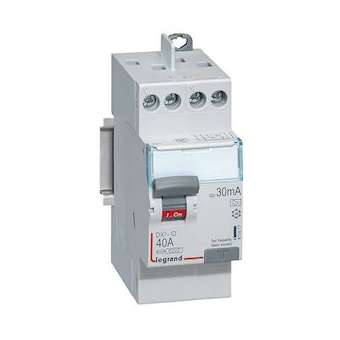 Interrupteur différentiel DX³-ID haut/haut vis - 2P 230V~ 40A typeA 30mA - 2 mod|Legrand-LEG411617