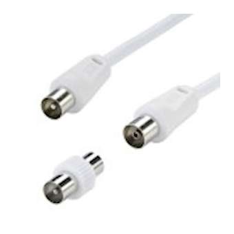 Cordon TV 9.52 mm M/F + adaptateur TV 9.52 mm M/M - nickel - 5m|Erard-EAD4514