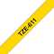 Ruban TZe611, 6mm Noir sur fond Jaune, Laminé, 8M