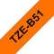 Ruban TZeB51, 24mm Noir sur fond Orange fluo, Laminé, 5M