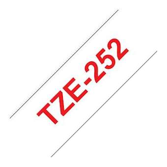 Ruban TZe252, 24mm Red sur fond Blanc, Laminé, 8M|Brother france-BRTTZE252