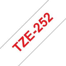 Ruban TZe252, 24mm Red sur fond Blanc, Laminé, 8M|Brother france-BRTTZE252