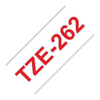 Ruban TZe262, 36mm Red sur fond Blanc, Laminé, 8M|Brother france-BRTTZE262