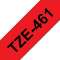 Ruban TZe461, 36mm Noir sur fond Rouge, Laminé, 8M