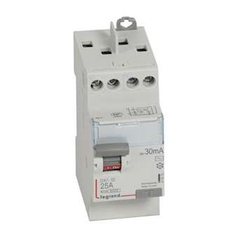 Interrupteur différentiel DX³-ID haut/haut vis - 2P 230V~ 25A typeAC 30mA -2 mod|Legrand-LEG411610
