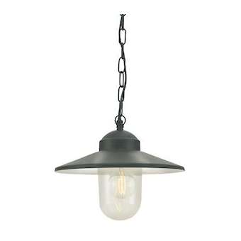 KARLSTAD CHAINE noir 57W halogène max./E27 classe II IP55 verrerie claire|Norlys-NOS230ASV