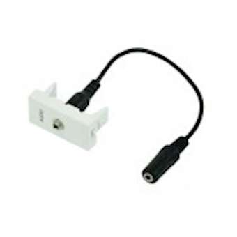 Plastron câblé 1 module - Jack 3.5 stéréo - obturateur LEGRAND - 45x22.5mm- 0m20|Erard-EAD902855