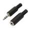 1 Fiche Jack 3.5mm M + 1 Prise Jack 3.5mm F - A souder