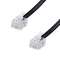 Cordon RJ11 M/M - haut-débit ADSL - gaine pvc plate noire - 2m
