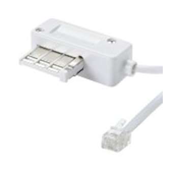 Cordon RJ11 M / prise T M - haut-débit ADSL - gaine pvc plate banche - 3m|Erard-EAD3908