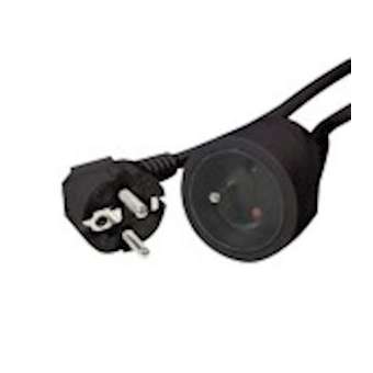 Rallonge électrique (2 P+T) M/F - 3 x 1.5mm² -16A - 3680W - noire - 5m|Erard-EAD8514