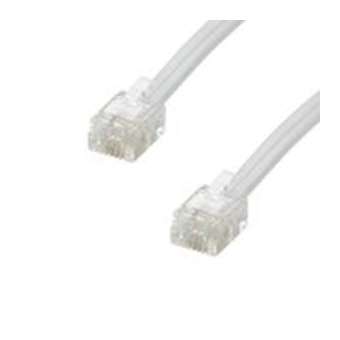 Cordon RJ9 M/M - 4 plots/4 connexions - gaine pvc spiralée blanche - 2m|Erard-EAD3509