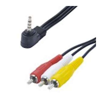 Cordon Jack 3.5mm M / 3 RCA M - prise Jack coudée à 90DEG - 1m50|Erard-EAD6614