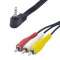 Cordon Jack 3.5mm M / 3 RCA M - prise Jack coudée à 90DEG - 1m50