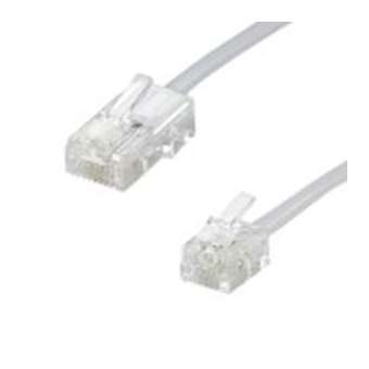 Cordon RJ11 M / RJ45 M - haut-débit ADSL - gaine pvc plate blanche - 3m|Erard-EAD3762