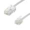 Cordon RJ11 M / RJ45 M - haut-débit ADSL - gaine pvc plate blanche - 3m