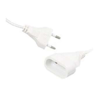 Rallonge électrique (2 P) M/F - 2 x 0.75mm² - 6A - 1380W - blanche - 3m|Erard-EAD8505
