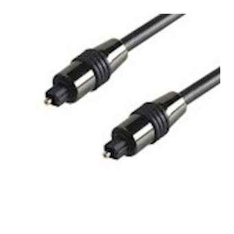 Cordon Toslink M/M - prises métal - gaine tressée noir - OR - 5m|Erard-EAD1571