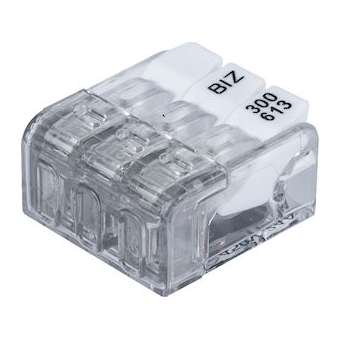 Borne de connexion à leviers 3 entrées Biz'Wing mini 2.5 0.2-2.5 mm² (x 100)|Bizline-BIZ300613