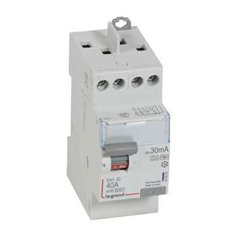 Interrupteur différentiel DX³-ID haut/haut vis - 2P 230V~ 40A typeF 30mA - 2 mod|Legrand-LEG411623