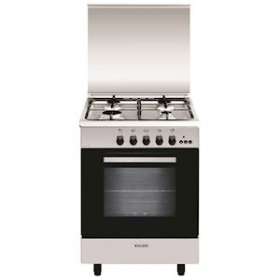 Cuisinière 60 x 60 cm inox/manettes noires - Alpha - Four gaz émail lisse 67 L|Airlux-ALXGA660MIX