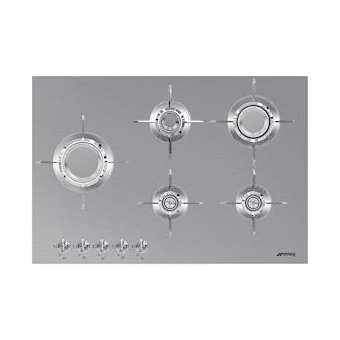 Table gaz 'Linea ' - 75 cm - inox - bord droit|Smeg france-SMFPXL675L