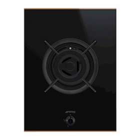 Domino gaz 'Dolce Stil Novo' - 38 cm - plan en verre céramique - bord droit|Smeg france-SMFPV631CNR