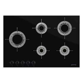 Table gaz 'Linea ' - 75 cm - plan en verre céramique - bord droit|Smeg france-SMFPVL675LCN