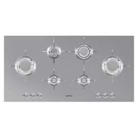 Table gaz 'Linea ' - 100 cm - inox - bord droit|Smeg france-SMFPXL6106