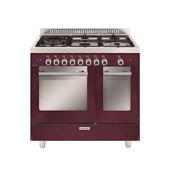 Cuisinière 90 x 60 cm rouge rubis - Matrix - Double four électrique catalyse|Airlux-ALXGXD96CVBR