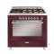 Cuisinière 90 x 60 cm rouge rubis - Matrix - Four électrique multifonction cata.