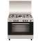 Cuisinière 90 x 60 cm inox - Alpha - Four gaz émail lisse 104L - Gril électrique