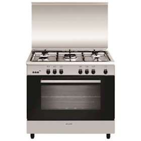 Cuisinière 90 x 60 cm inox - Alpha - Four gaz émail lisse 104L - Gril électrique|Airlux-ALXGA960MIX2