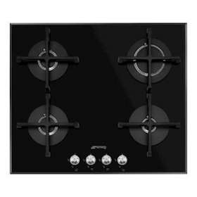 Table gaz 'Linéa' - 60 cm - plan en verre 8 mm biseauté|Smeg france-SMFPV164N2