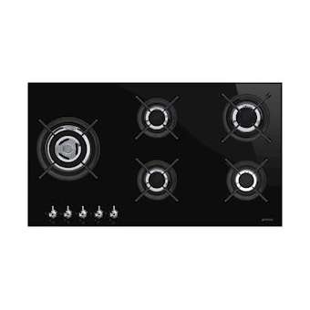 Table gaz - 90 cm - plan en verre céramique - bord droit|Smeg france-SMFPV395LCN