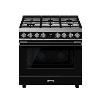 Centre de cuisson 'Portofino' 90 cm Plan de cuisson: 6 brûleurs gaz|Smeg france-SMFCPF9GMBL1